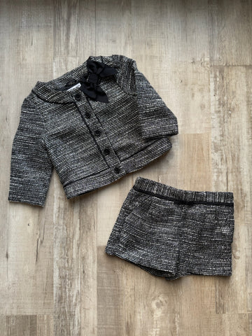 Janie & Jack Black Tweed Set