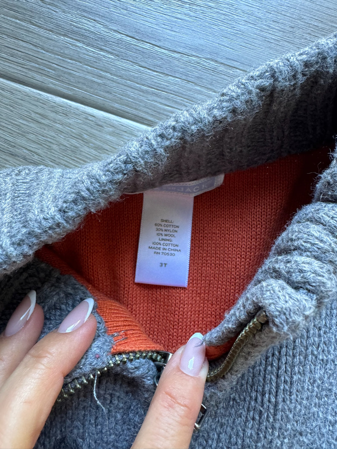 Janie & Jack Grey/Orange Sweater
