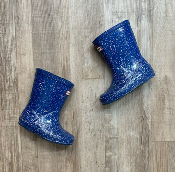 Hunter Blue Glitter Boots