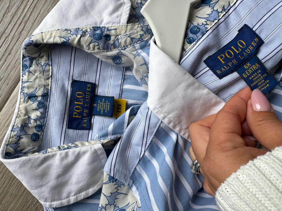 Ralph Lauren Blue Floral Stripe Dress