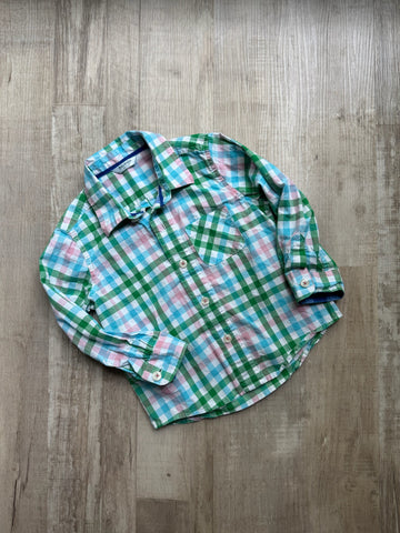 Baby Boden Plaid Button Down