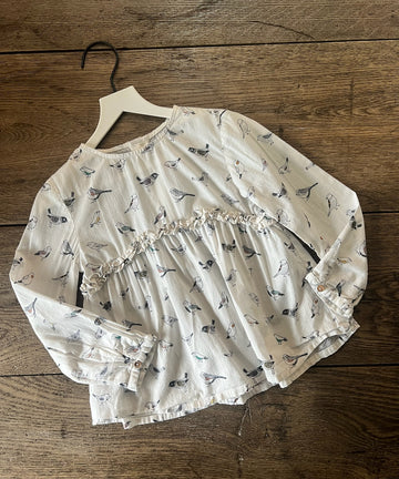 Zara White Bird Top