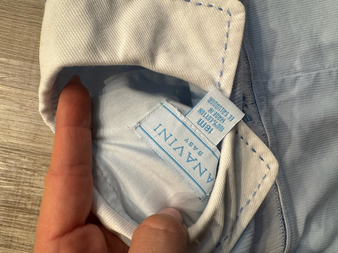 Anavini Blue Smocked Romper