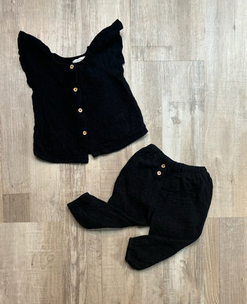 Zara Black Muslin Set