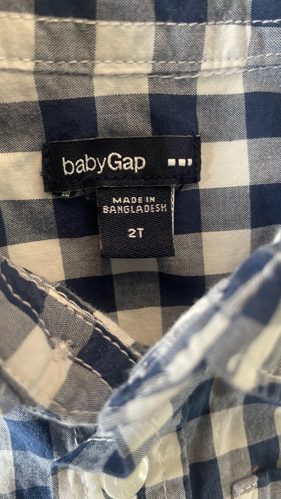 Gap Navy Plaid Button Down