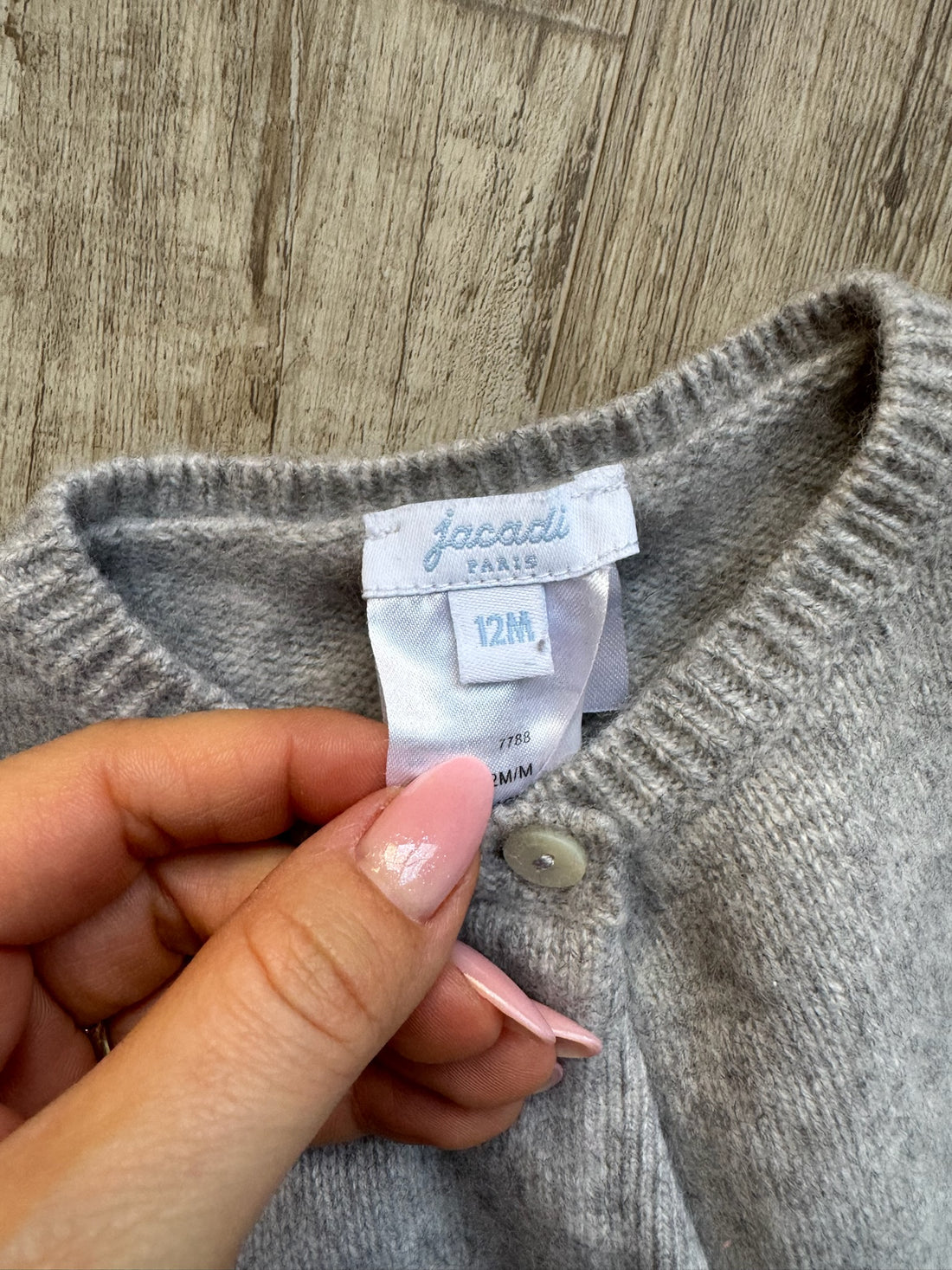 Jacardi Grey Cashmere Cardigan