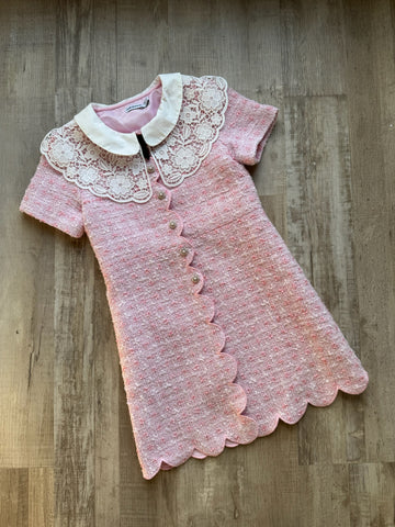 Self-Portrait Pink Tweed Dress