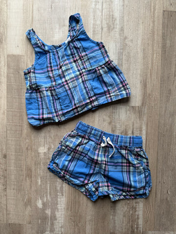 Tea Collection Blue Plaid Set