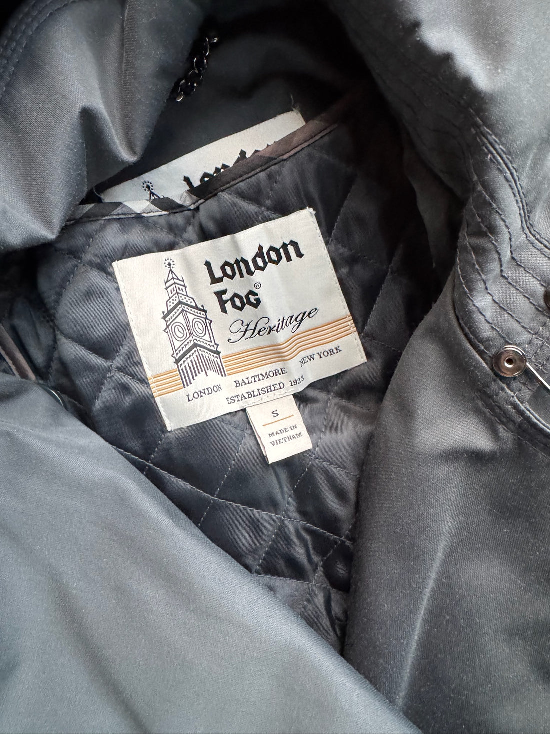 London Fog Black Vintage Trench Coat