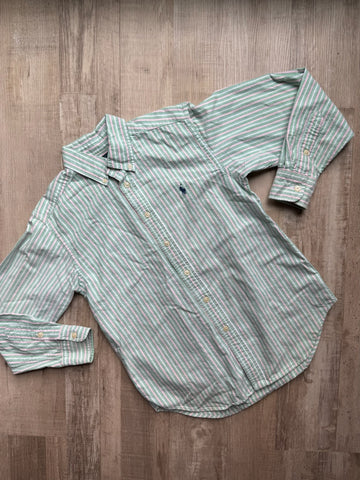 Ralph Lauren Green Striped Button Down