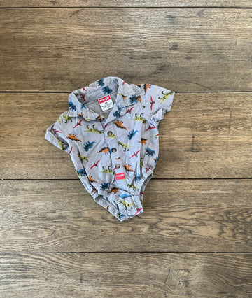 Wrangle Dino Onesie Button Down