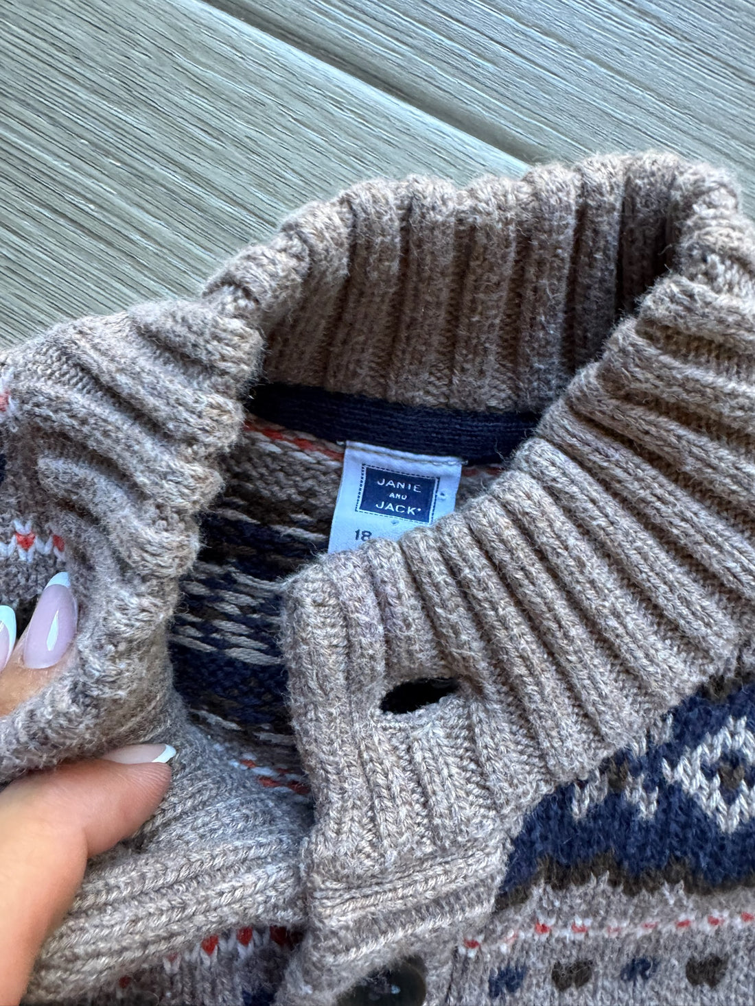 Janie & Jack Tan/Navy Sweater