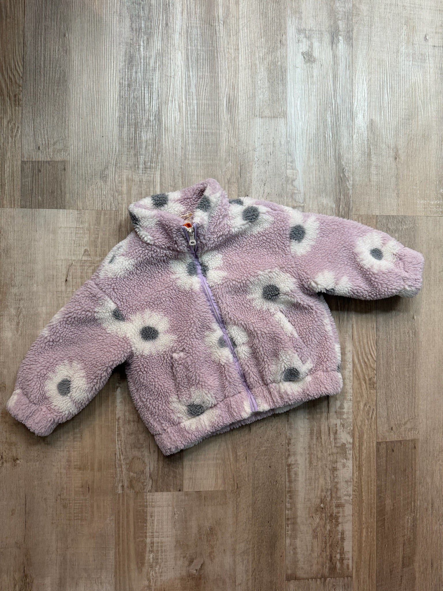 Zara Purple Sherpa Floral Jacket