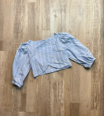 Zara Blue Striped Top