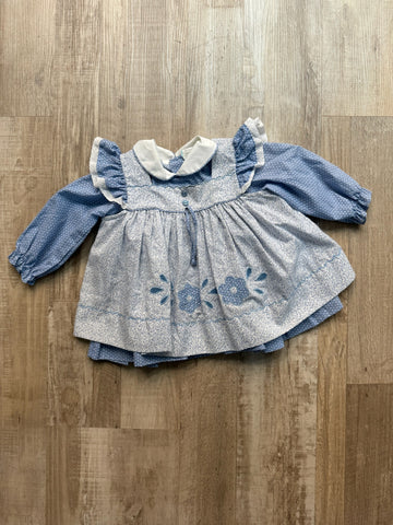 Vintage Blue Floral Dress