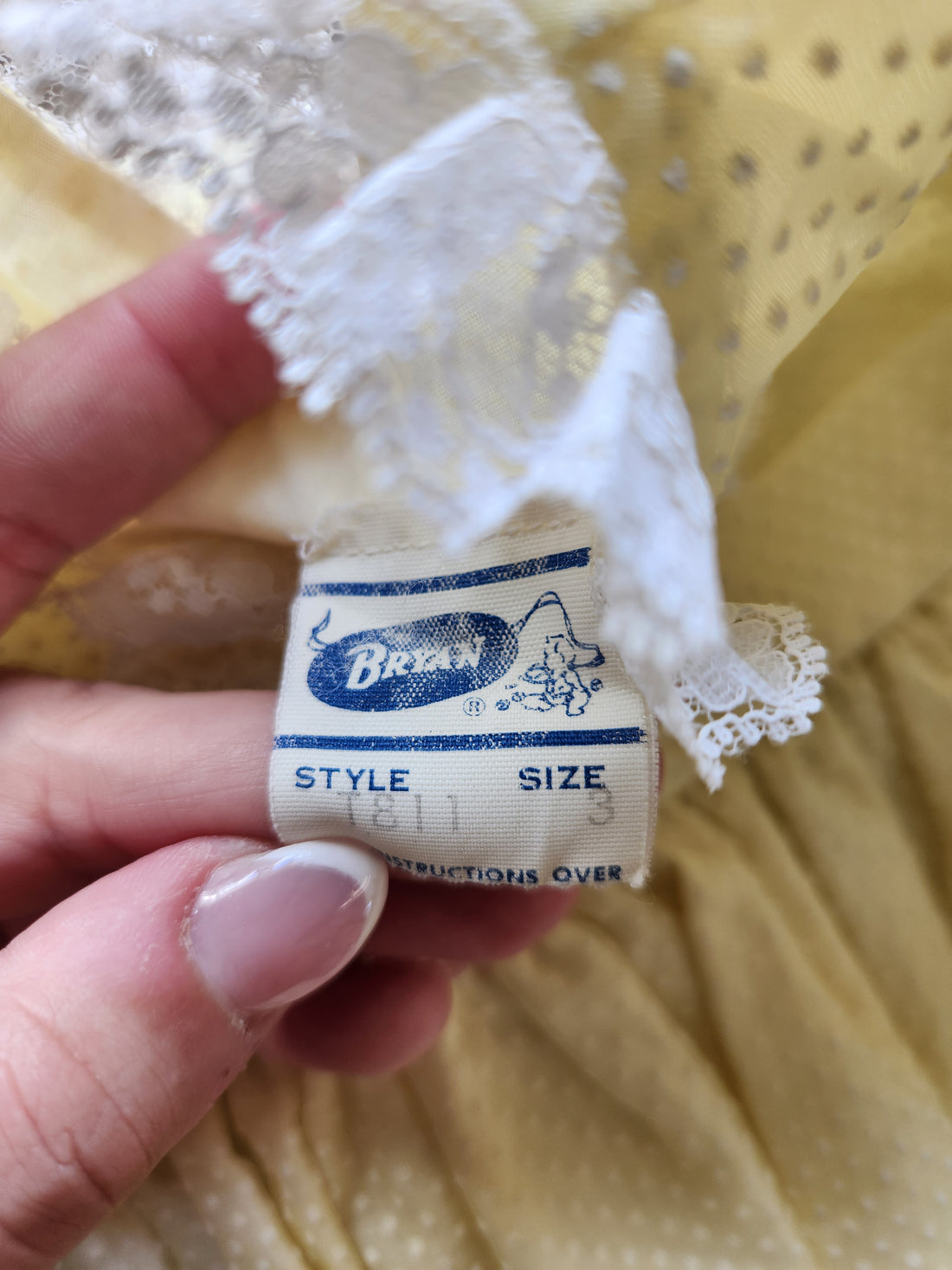 Vintage Yellow Swiss Dot Dress