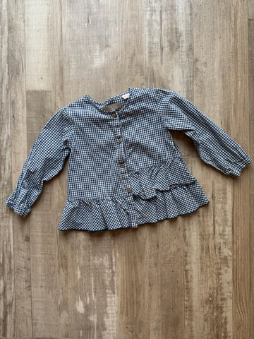Zara Blue Checkered Top