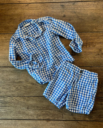 Janie & Jack Blue Checkered Set