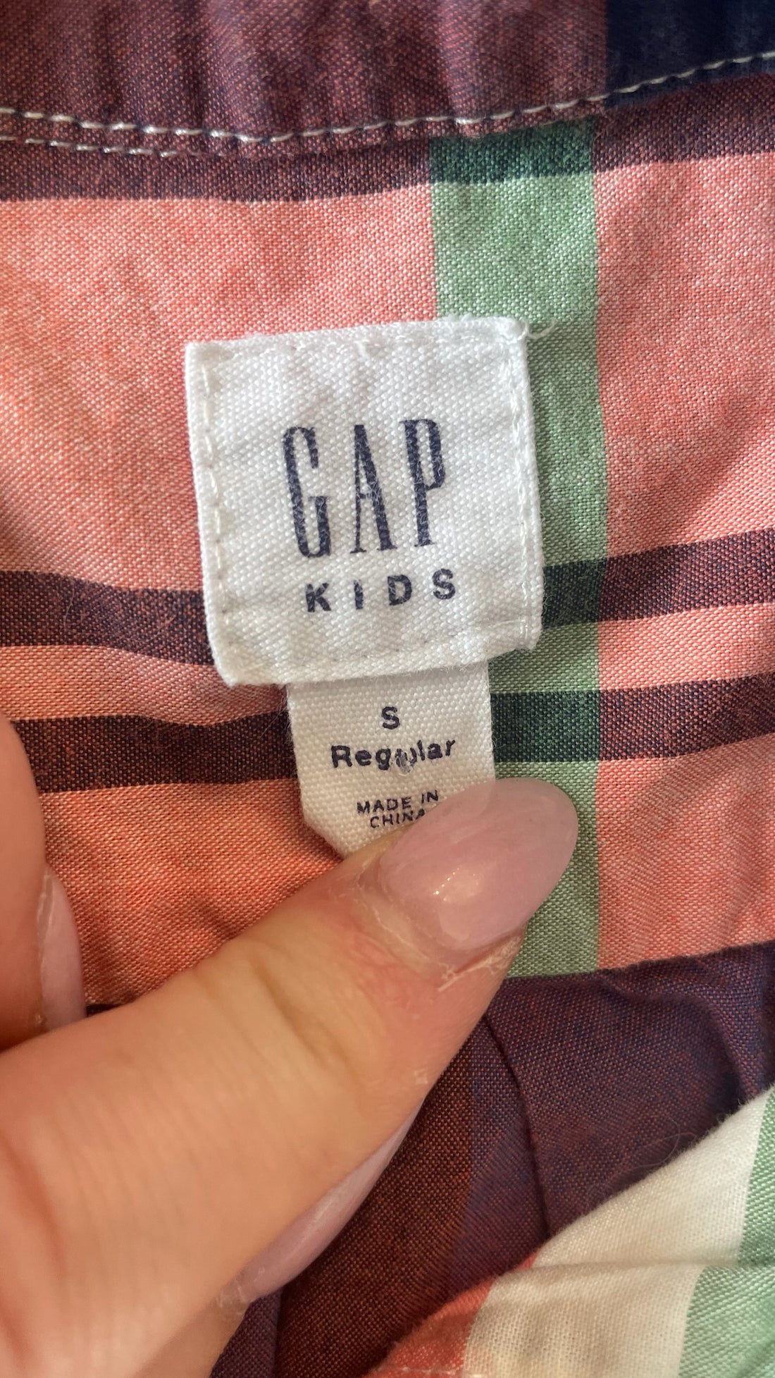 Gap Pink/Blue Plaid Button Down