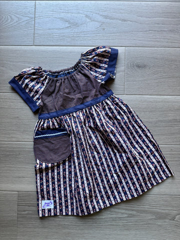 Handmade Floral Striped Dress