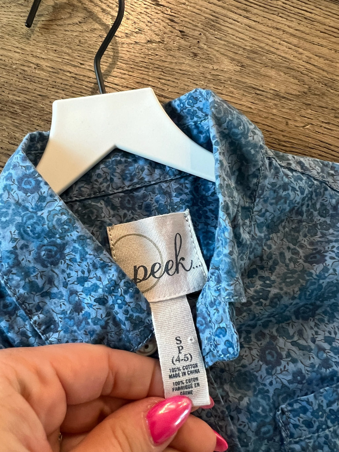 Peek Floral Blue Button Down