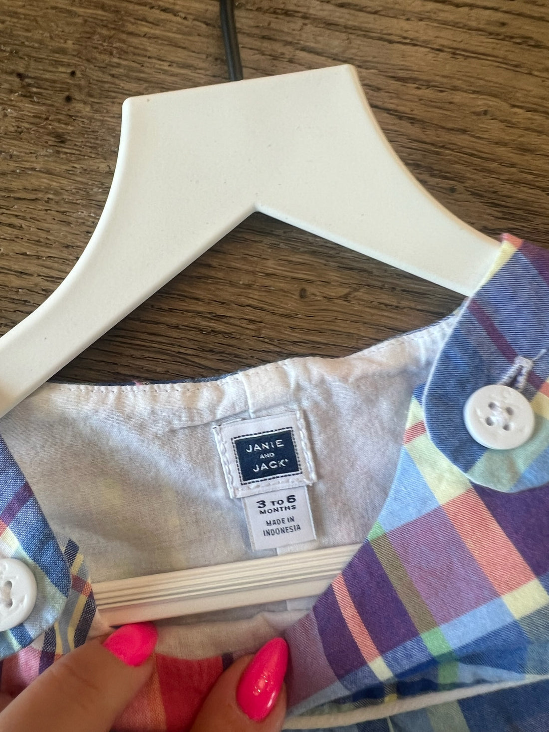 Janie & Jack Blue Plaid Bubble
