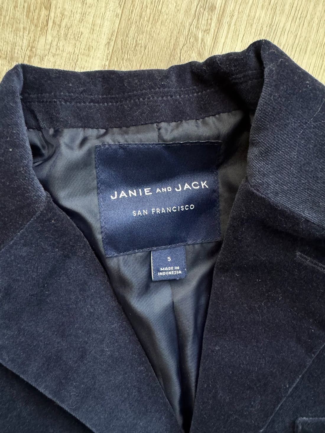 Janie & Jack Navy Velour Blazer