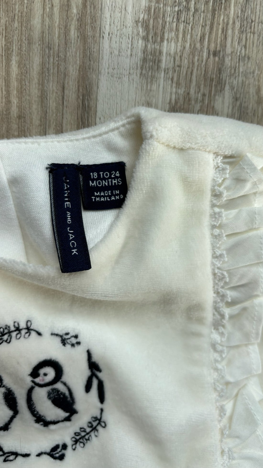 Janie & Jack White Velour Jumper