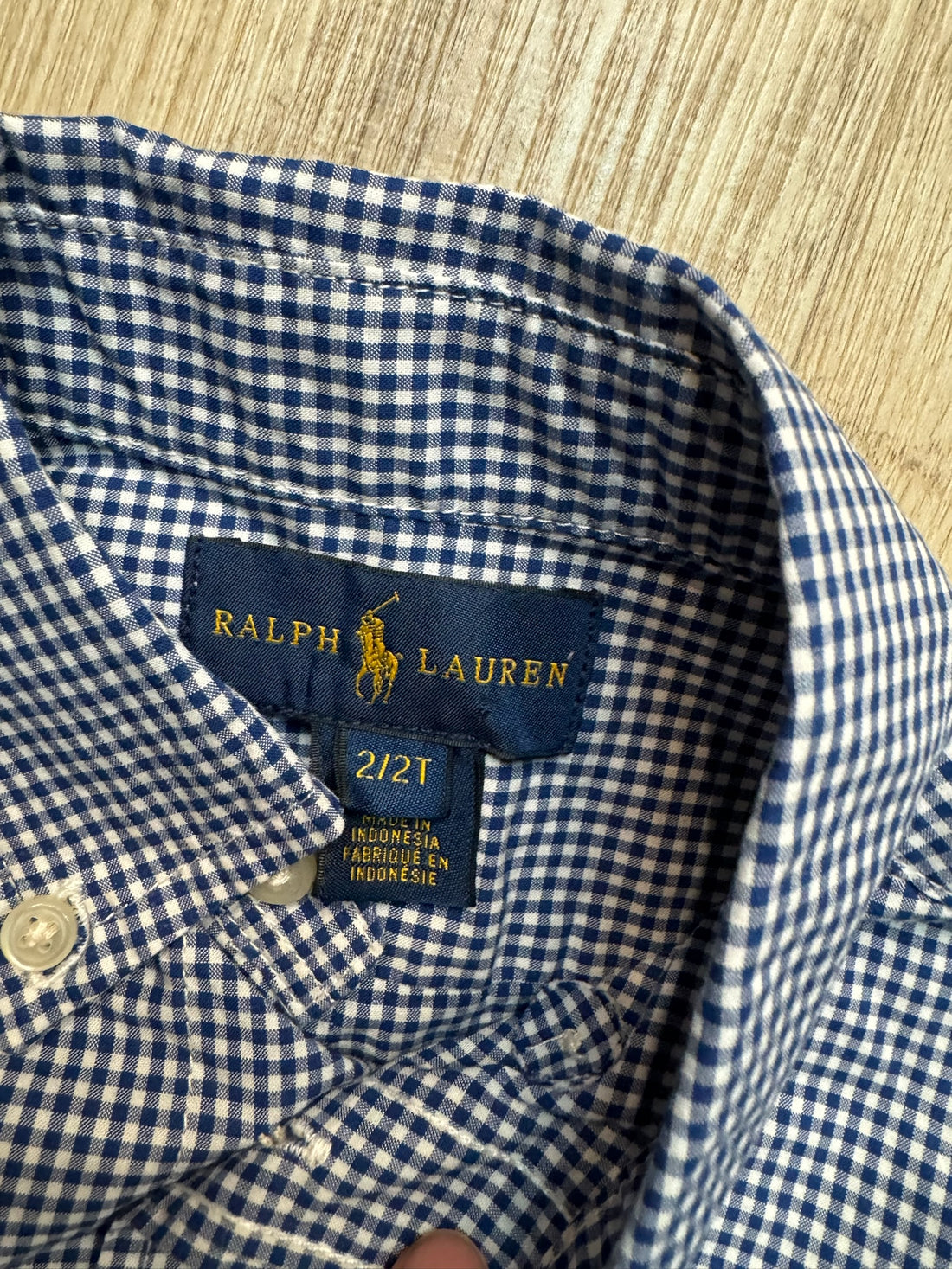 Ralph Lauren Navy Checkered Button Down