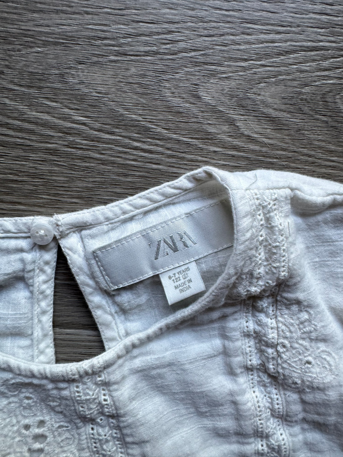 Zara White Eyelet Top