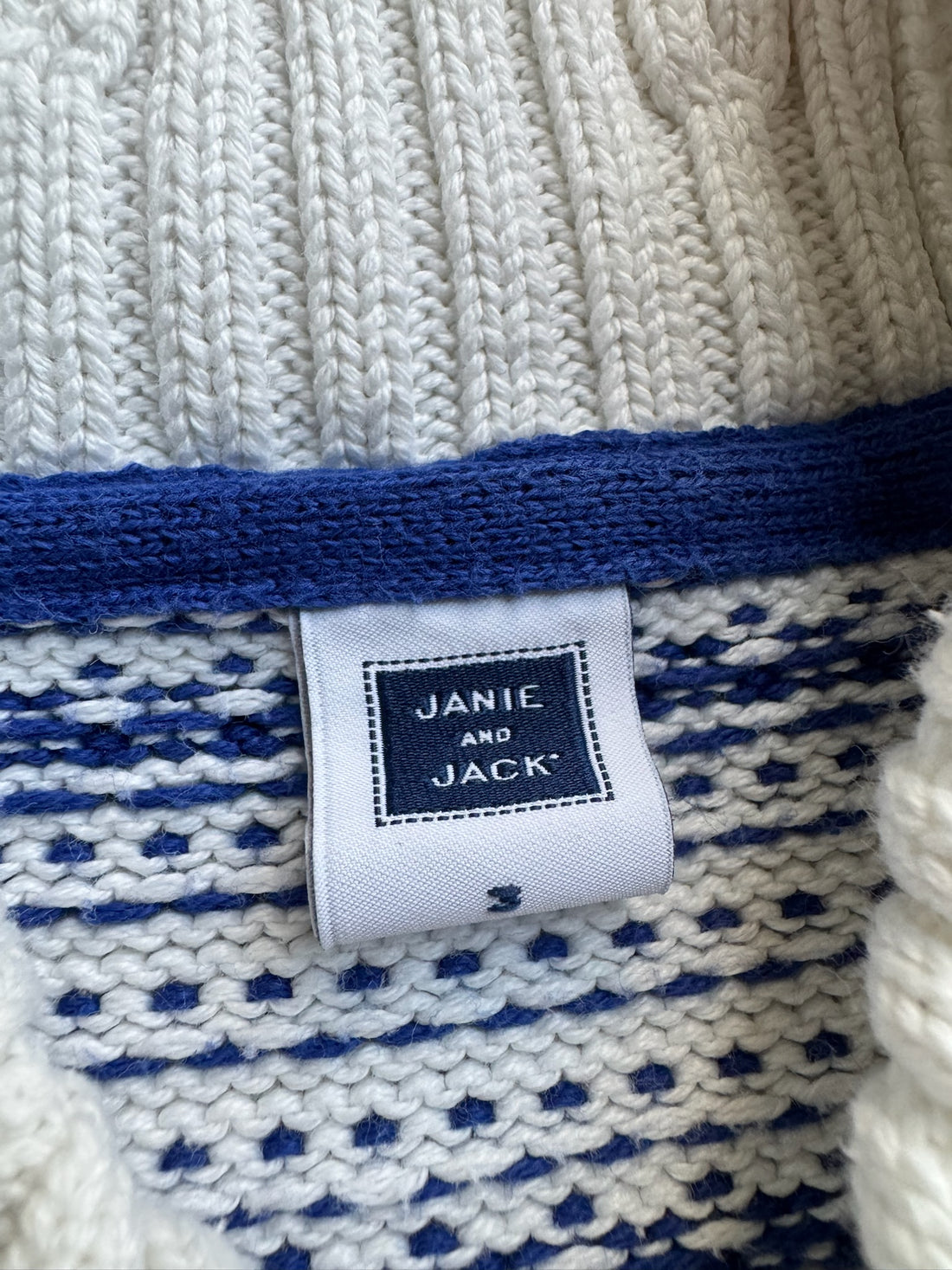 Janie & Jack Blue & White Sweater