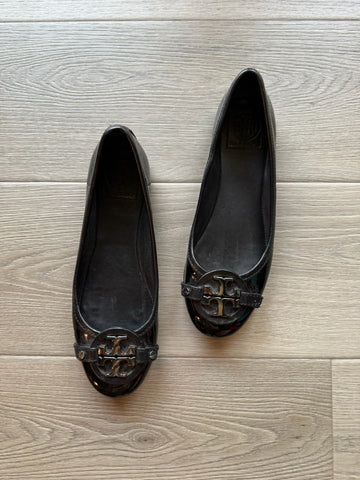 Tory Burch Black Leather Flats