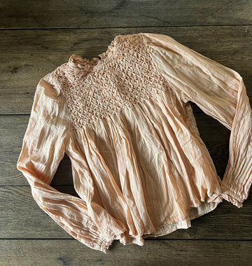Zara Blush Smocked Top