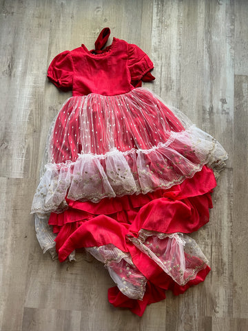 Two Roosters Red Dress