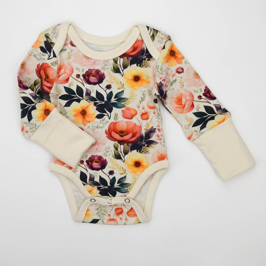 Organic Cotton Long Sleeve Baby Bodysuit, Cassia
