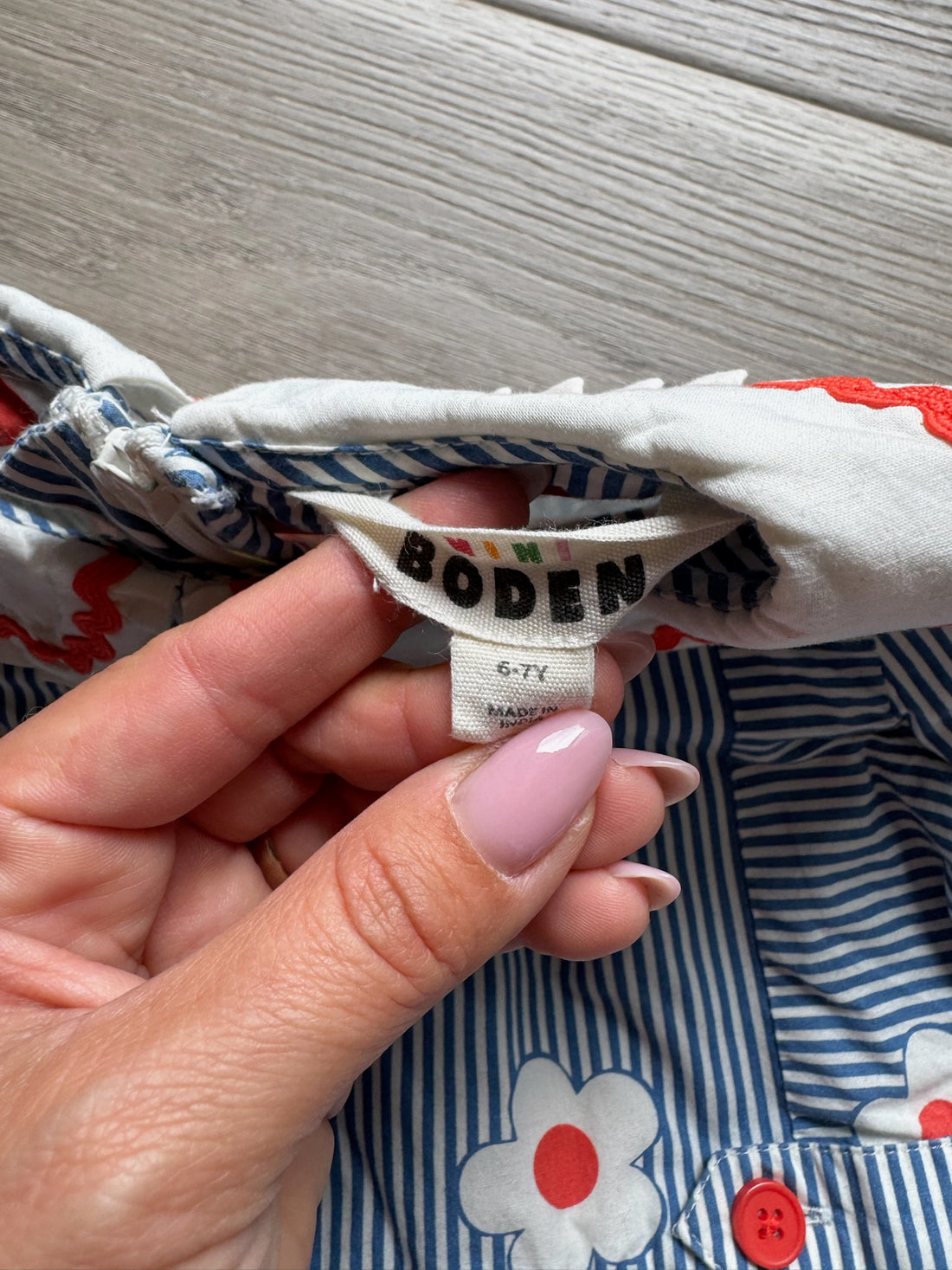 Boden Blue Striped Floral Dress