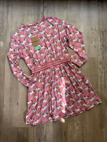 Mini Boden Pink Unicorn Dress - NEW