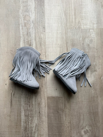 A Bean Co Grey Fringe Boots