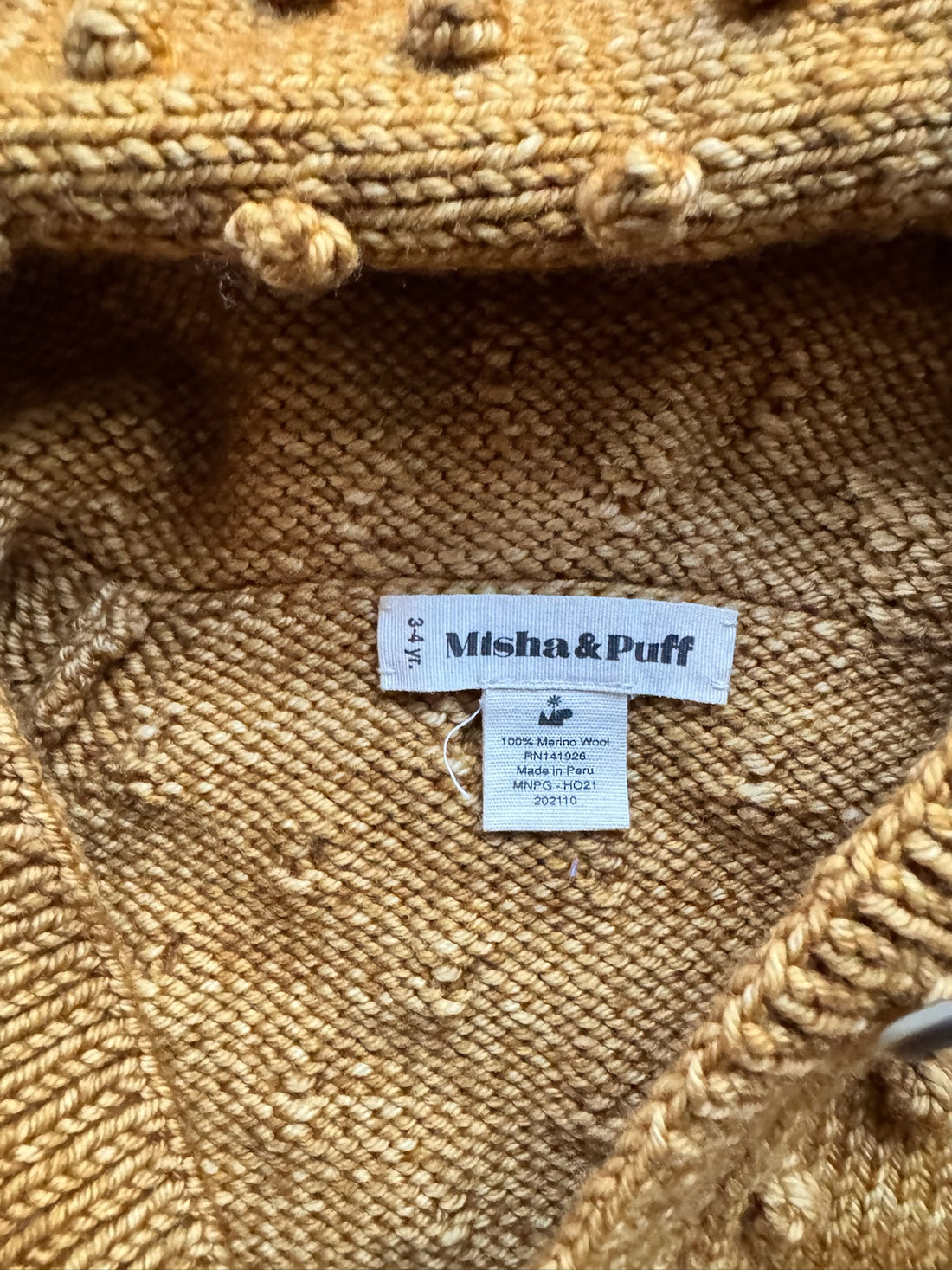Misha & Puff Wheat Hoodie Cardigan