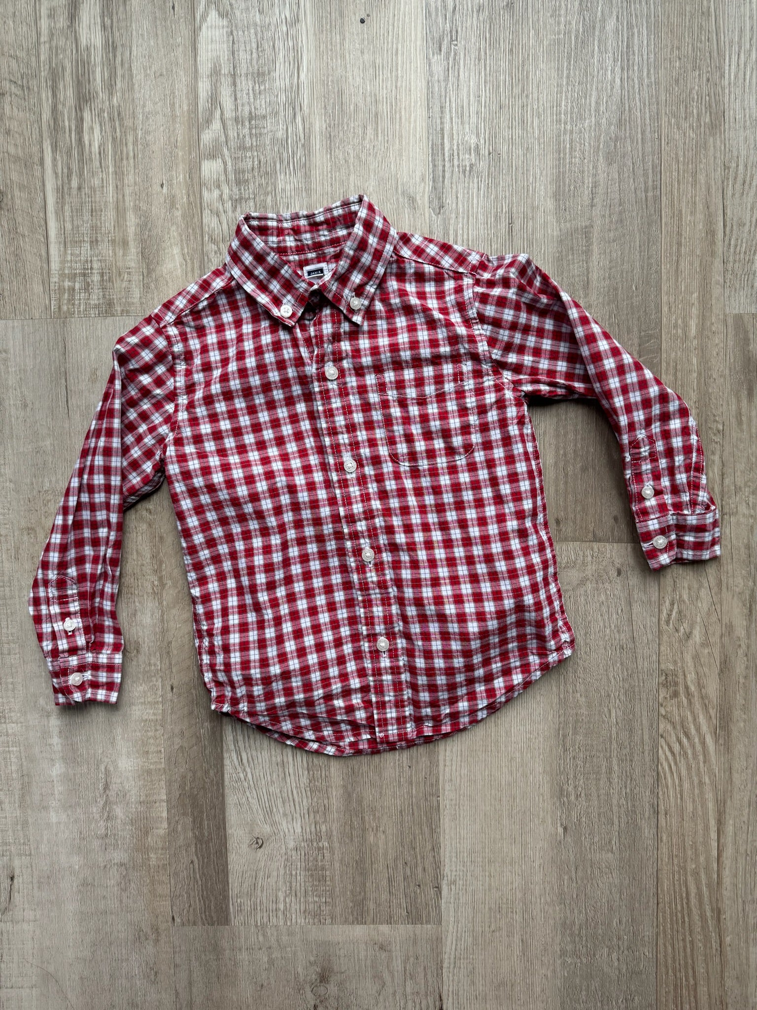 Janie & Jack Red Plaid Button Down