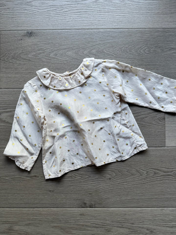 Bonpoint Cream Gold Dot Top