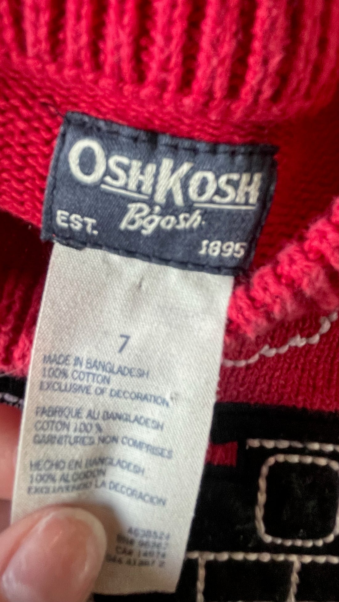 Oshkosh Red Train Sweater