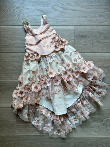 Wild Purple Blush Cream Floral Dress