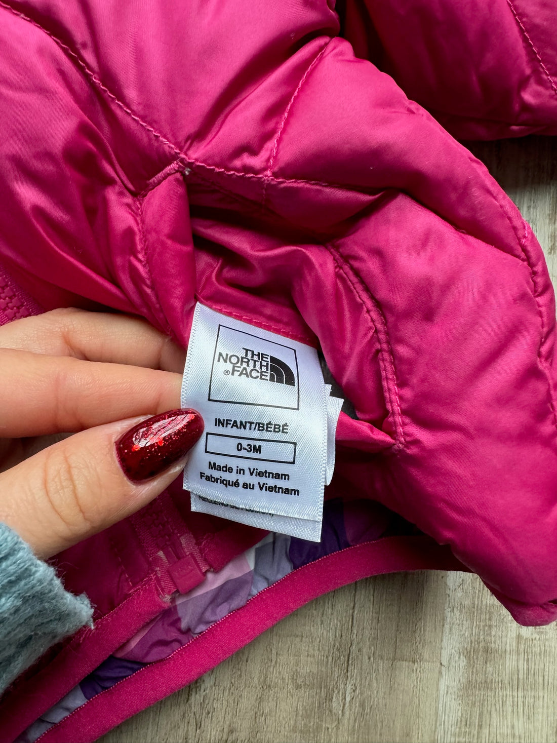 North Face Pink Down Filled Coat