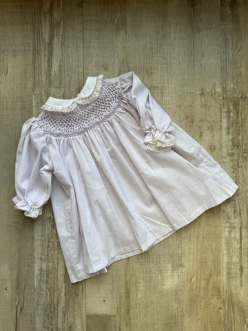Vintage Purple Smocked Dress