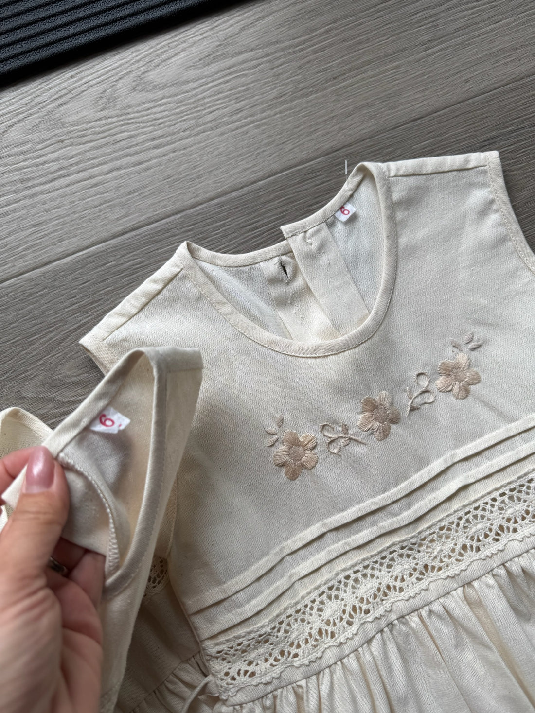 Handmade Cream Linen Dress