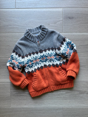 Janie & Jack Grey/Orange Sweater