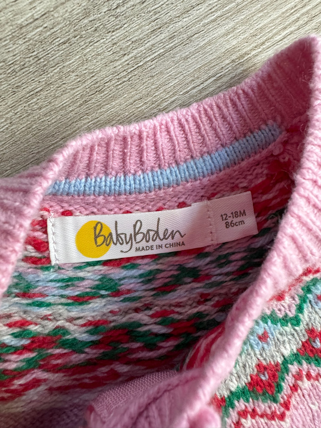 Baby Boden Pink Bird Cardigan