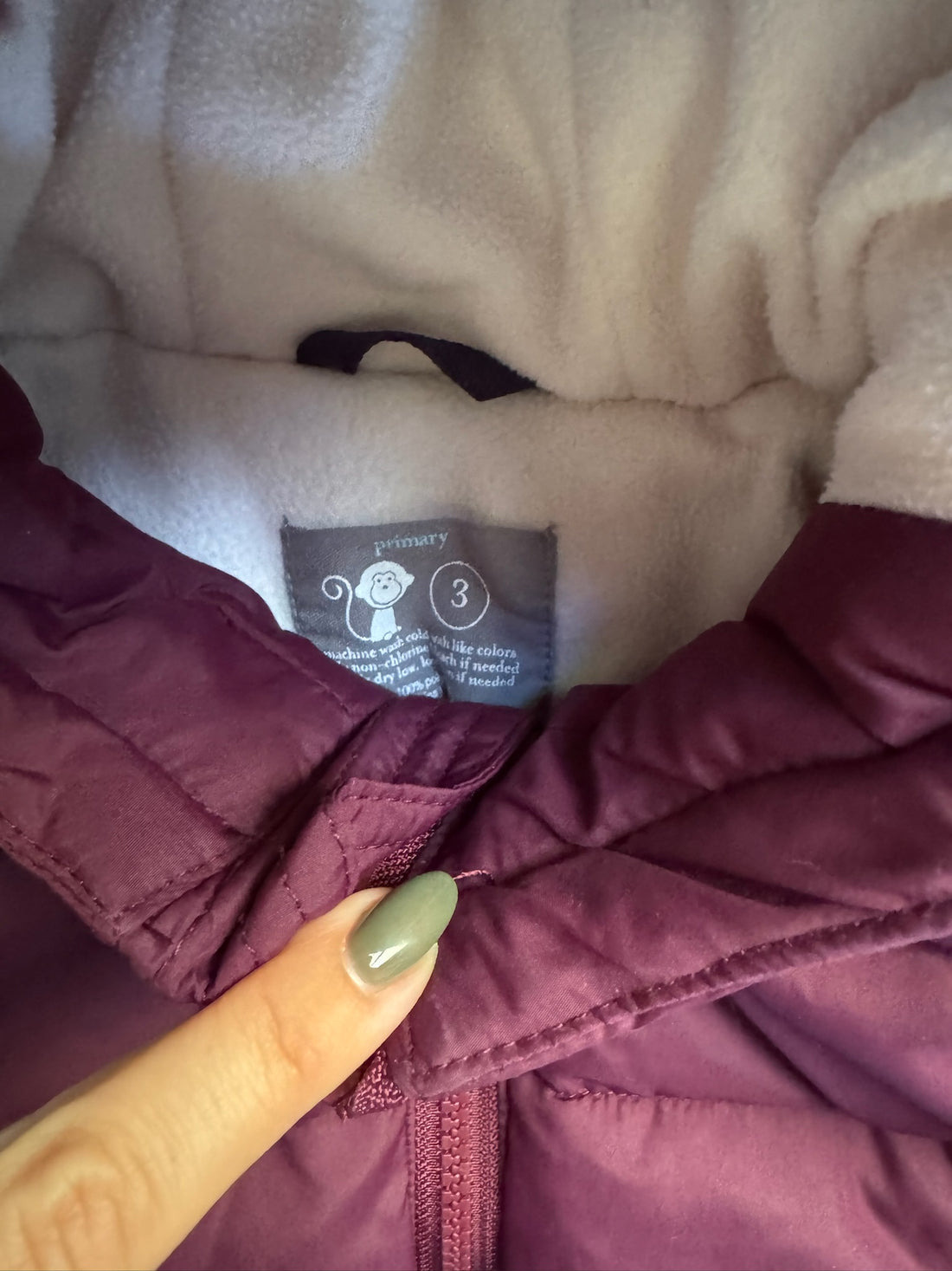 Primary Burgundy Puffer Coat