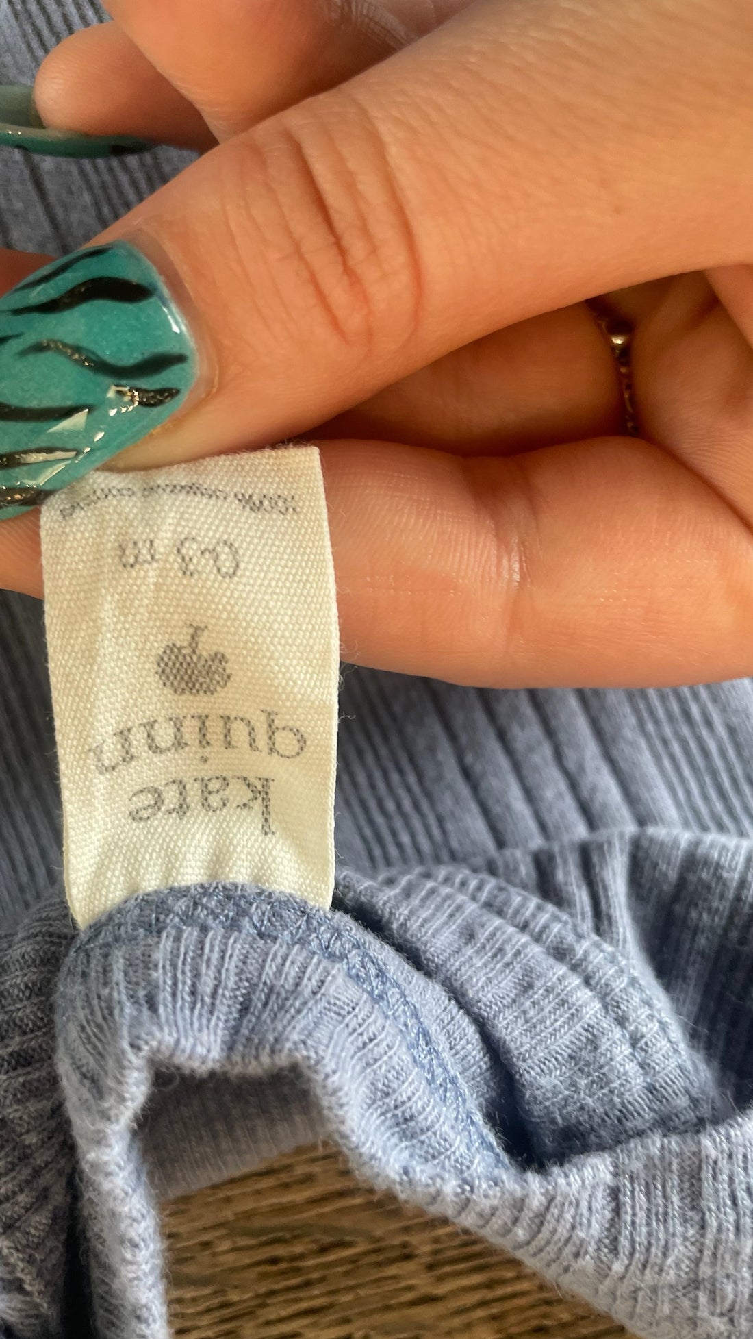 Kate Quinn Blue Ribbed Sleeper